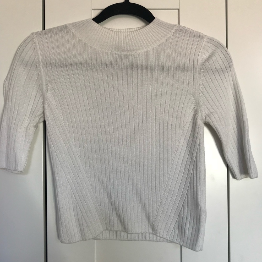 White cropped turtle neck